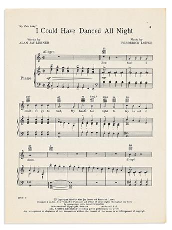 Andrews, Julie (b. 1935) Signed Sheet Music for I Could Have Danced All Night from My Fair Lady.